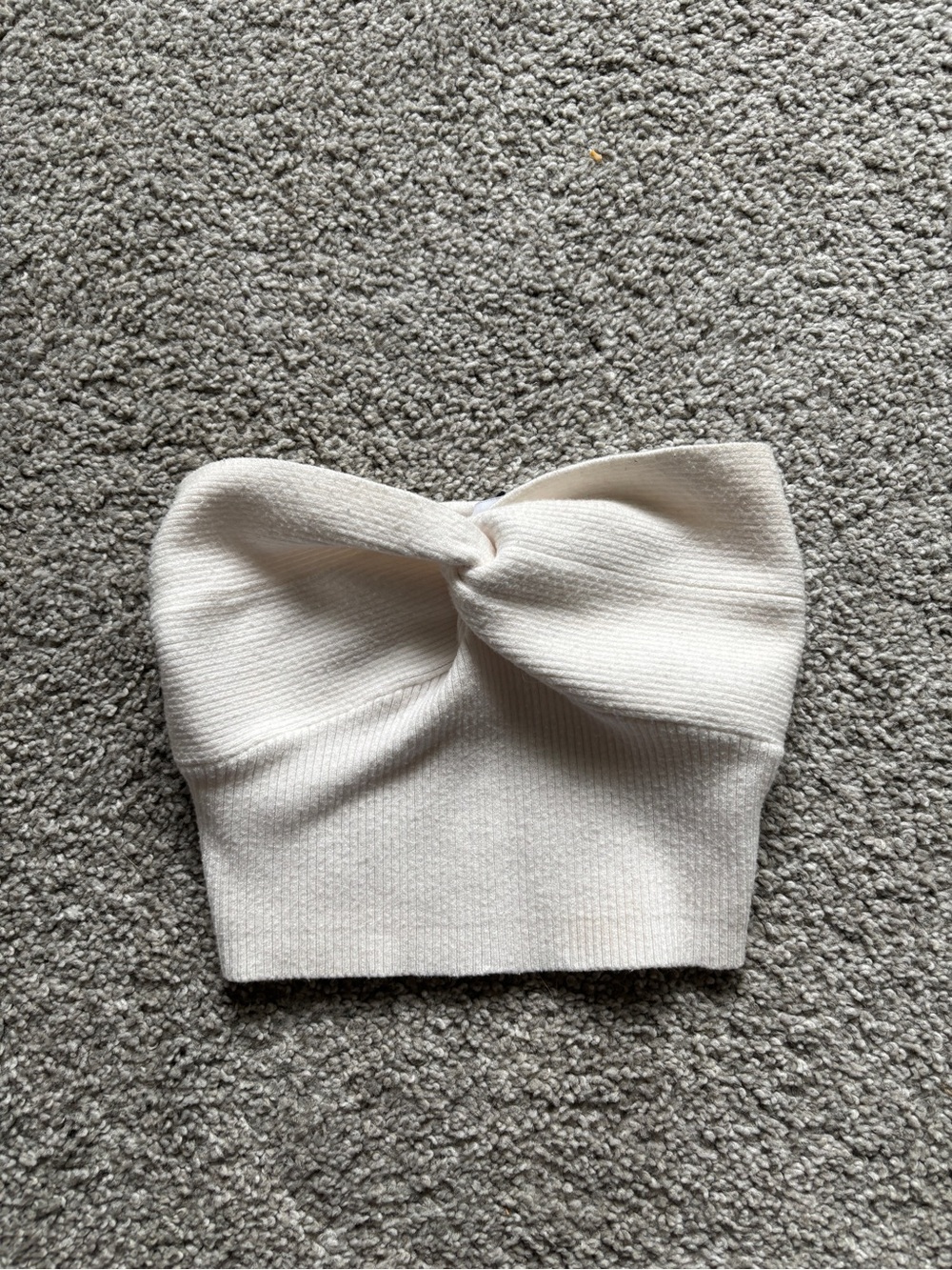 Princess Polly Cream Strapless Ribbed Tube Top